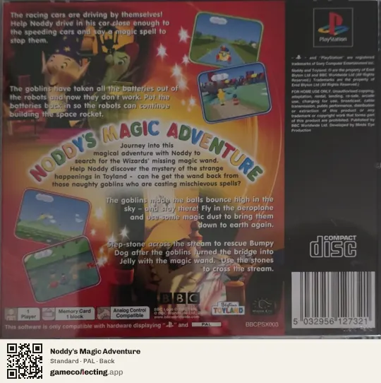 Noddy's Magic Adventure PlayStation, PAL box back