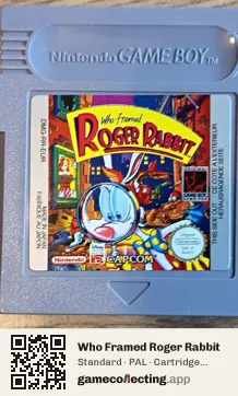 Who Framed Roger Rabbit Game Boy, PAL cartridge label