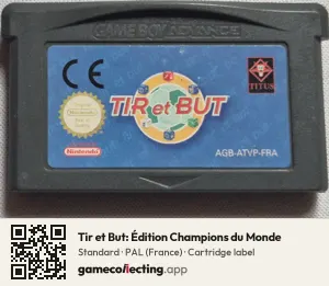 Tir et But: Édition Champions du Monde Game Boy Advance, PAL cartridge label