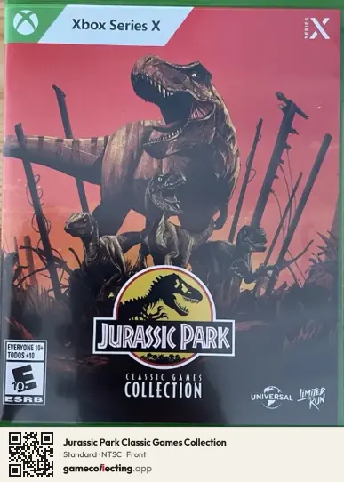 Jurassic Park Classic Games Collection Xbox Series X, NTSC box front