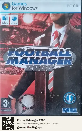 Football Manager 2008 Computer, PAL box front
