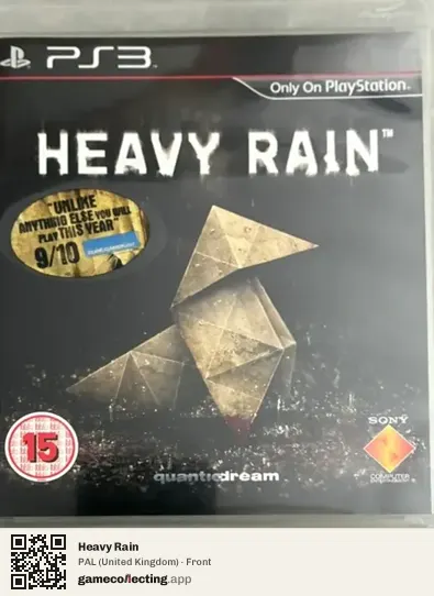 Heavy Rain PlayStation 3, United Kingdom box front