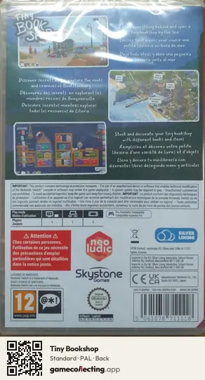 Tiny Bookshop Nintendo Switch, PAL box back