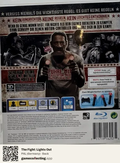 The Fight: Lights Out PlayStation 3, Germany box back