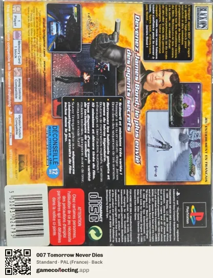 007 Tomorrow Never Dies PlayStation, France box back
