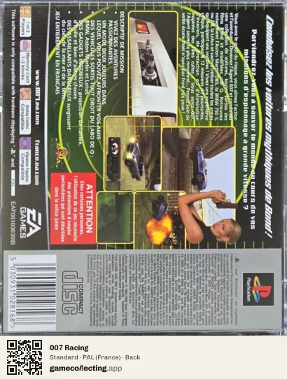 007 Racing PlayStation, France box back