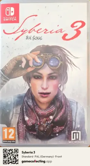 Syberia 3 Nintendo Switch, Germany box front