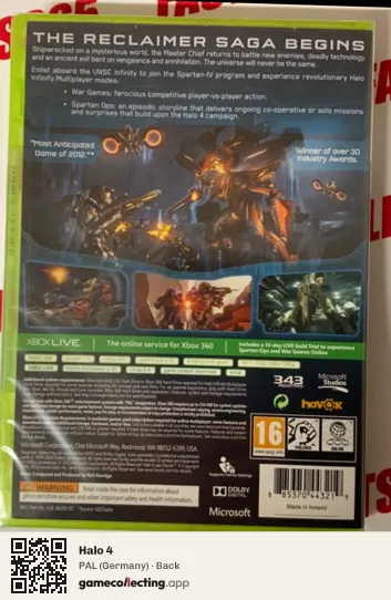 Halo 4 Xbox 360, Germany box back
