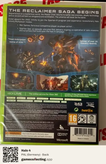 Halo 4 Xbox 360, Germany box back
