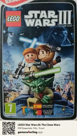 LEGO Star Wars III: The Clone Wars PlayStation Portable, PAL box front