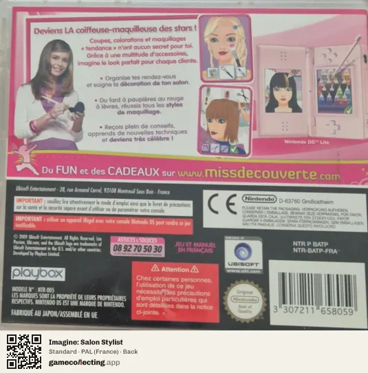 Imagine: Salon Stylist Nintendo DS, France box back