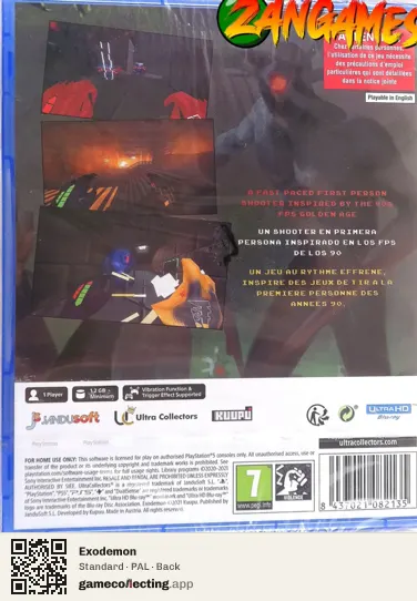 Exodemon PlayStation 5, PAL box back