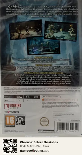 Chronos: Before the Ashes Nintendo Switch, PAL box back