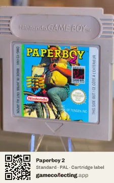 Paperboy 2 Game Boy, PAL cartridge label