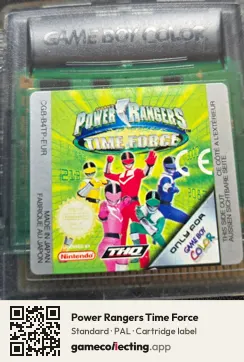 Power Rangers Time Force Game Boy Color, PAL cartridge label