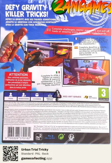 Urban Trial Tricky PlayStation 4, PAL box back