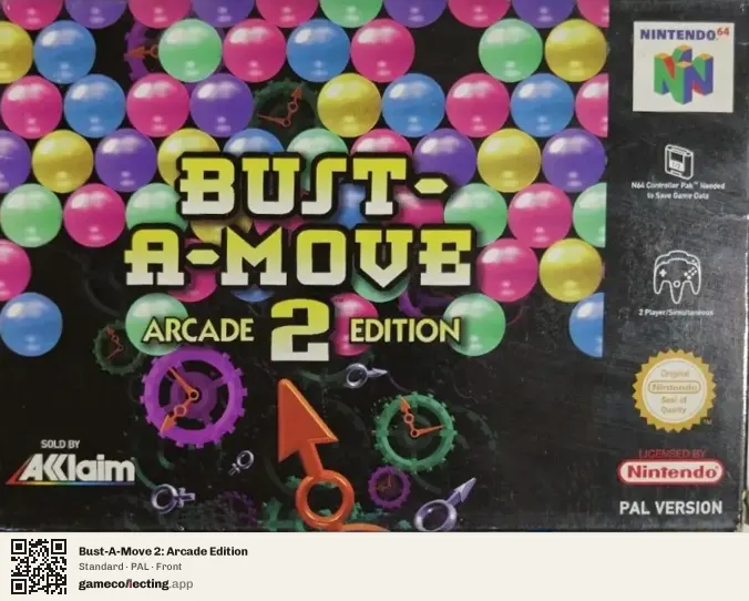 Bust-A-Move 2: Arcade Edition Nintendo 64, PAL box front