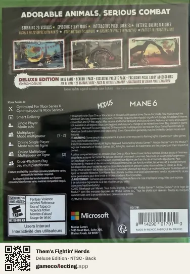 Them's Fightin' Herds Xbox Series X, NTSC box back