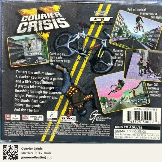 Courier Crisis PlayStation, NTSC box back