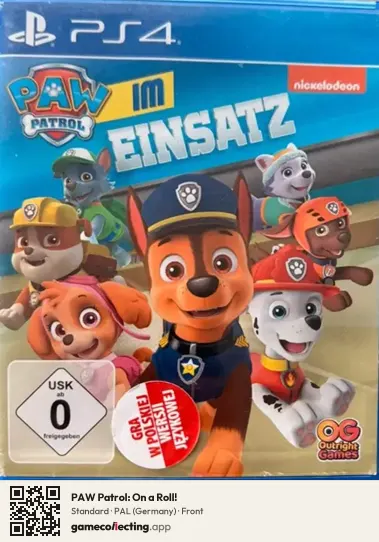 PAW Patrol: On a Roll! PlayStation 4, Germany box front
