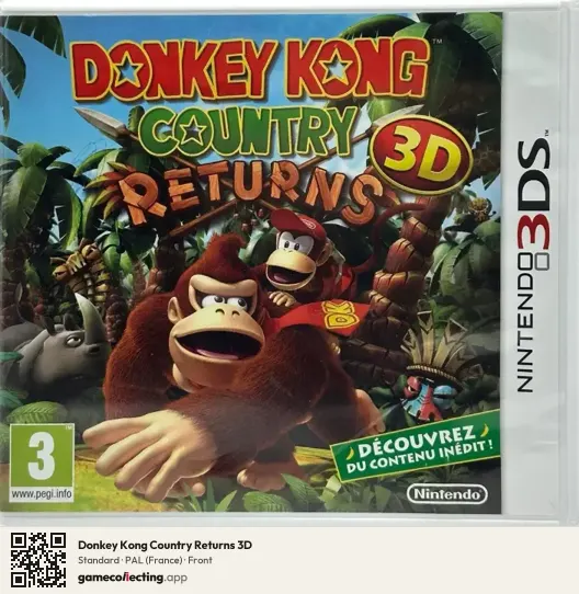 Donkey Kong Country Returns 3D Nintendo 3DS, France box front