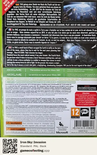 Iron Sky: Invasion Xbox 360, PAL box back