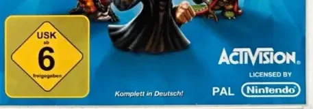 Skylanders: Trap Team, the USK square on its front