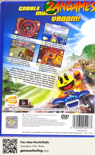 Pac-Man World Rally PlayStation 2, PAL box back