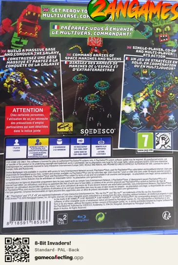 8-Bit Invaders! PlayStation 4, PAL box back