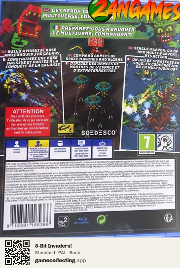 8-Bit Invaders! PlayStation 4, PAL box back