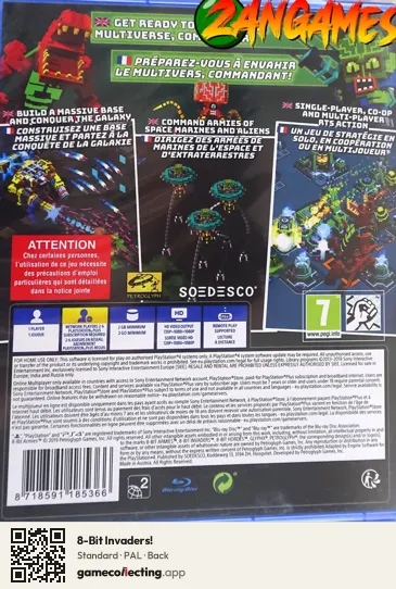 8-Bit Invaders! PlayStation 4, PAL box back