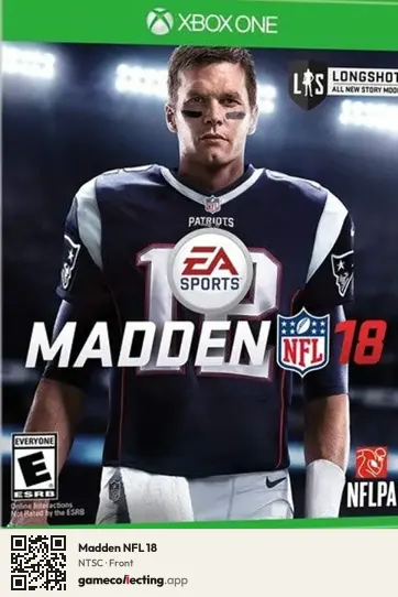 Madden NFL 18 Xbox One, NTSC box front