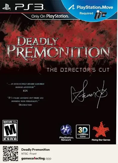 Deadly Premonition PlayStation 3, NTSC box front