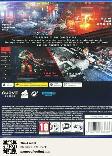 The Ascent PlayStation 5, PAL box back