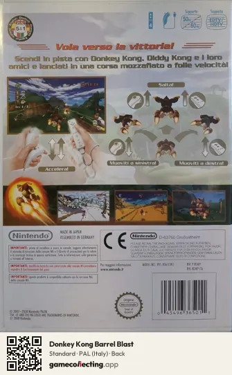 Donkey Kong Barrel Blast Nintendo Wii, Italy box back