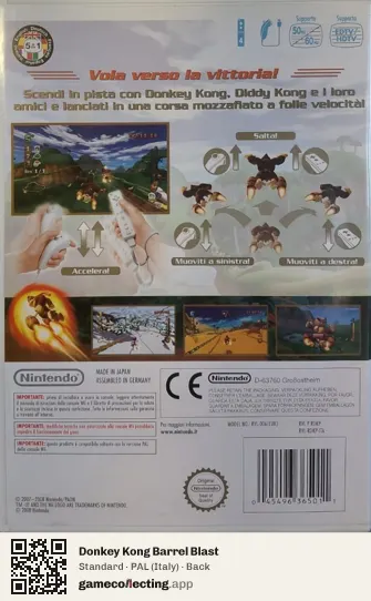 Donkey Kong Barrel Blast Nintendo Wii, Italy box back