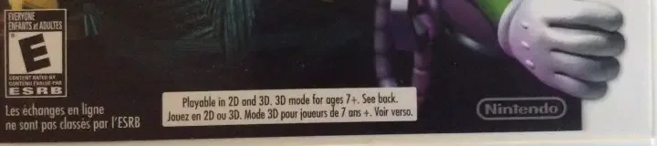 Luigi's Mansion 2, the ESRB box on its front