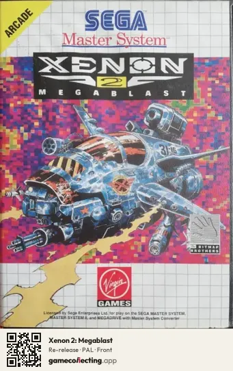 Xenon 2: Megablast Sega Master System, PAL box front