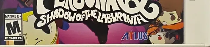 Persona Q: Shadow of the Labyrinth, the ESRB box on its front