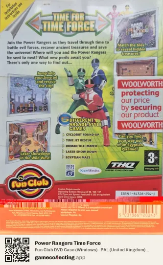 Power Rangers Time Force Computer, United Kingdom box back