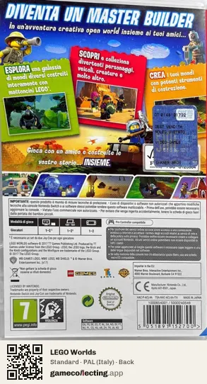 LEGO Worlds Nintendo Switch, Italy box back