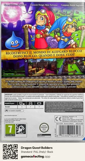 Dragon Quest Builders Nintendo Switch, Italy box back