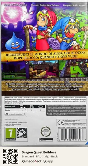 Dragon Quest Builders Nintendo Switch, Italy box back