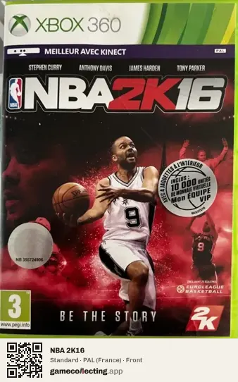 NBA 2K16 Xbox 360, France box front