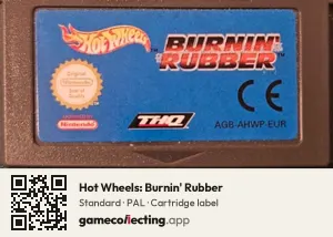 Hot Wheels: Burnin' Rubber Game Boy Advance, PAL cartridge label