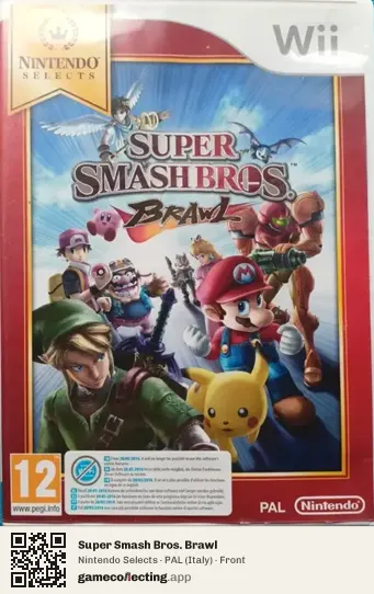 Super Smash Bros. Brawl Nintendo Wii, Italy box front