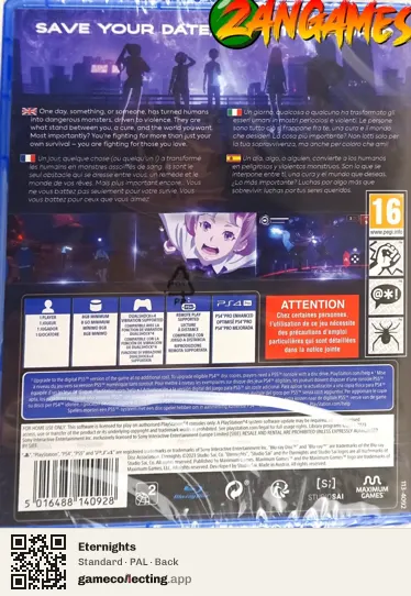 Eternights PlayStation 4, PAL box back