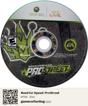 Need for Speed: ProStreet Xbox 360, NTSC disc