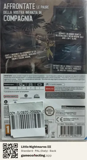 Little Nightmares III Nintendo Switch, Italy box back