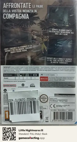 Little Nightmares III Nintendo Switch, Italy box back